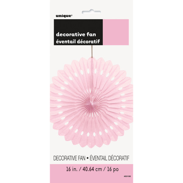 Lovely Pink Solid 16" Tissue Paper Fan