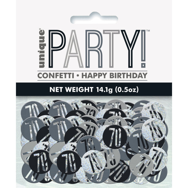 Birthday Black Glitz Number 70 Confetti 5oz