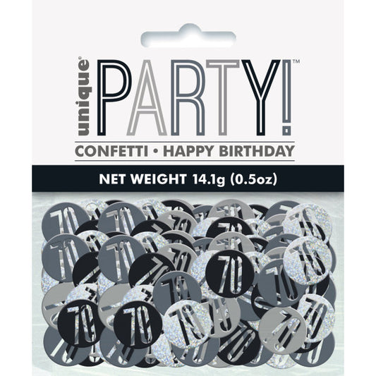 Birthday Black Glitz Number 70 Confetti 5oz