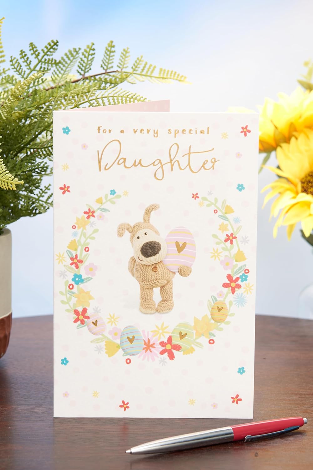 For A Very Special Daughter Boofle With an Egg Easter Card