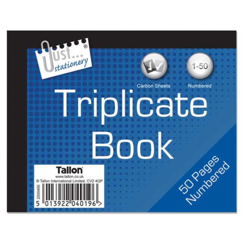 Triplicate Book Half Size