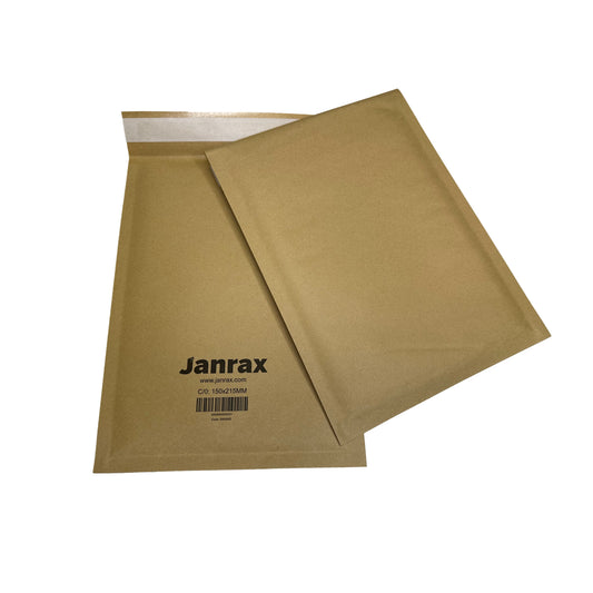 Bubble Lined Size 0/C Padded Brown Postal Envelope by Janrax