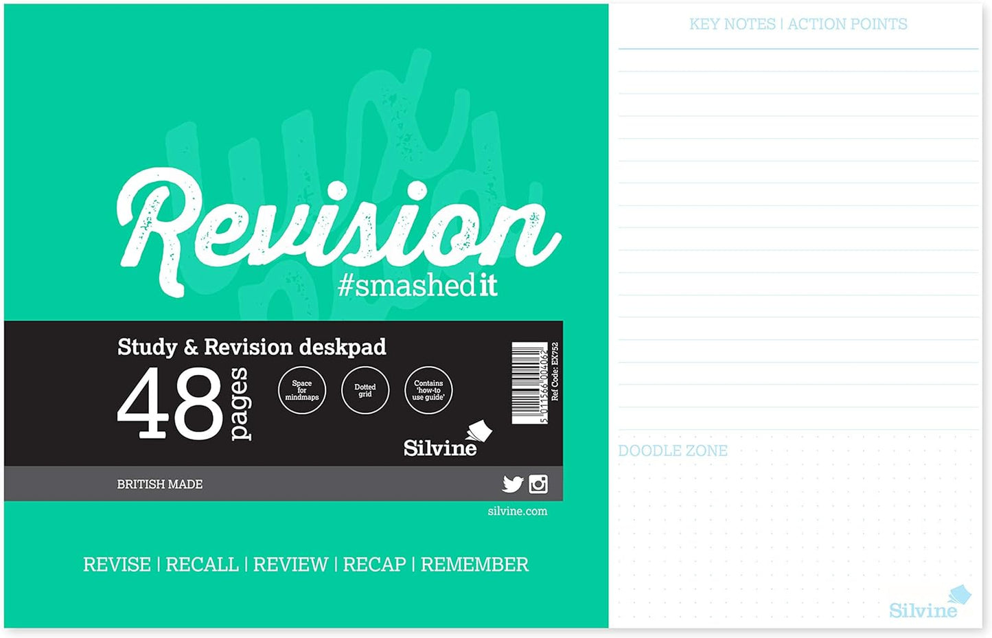 Silvine Study and Revision Deskpad 48 Pages