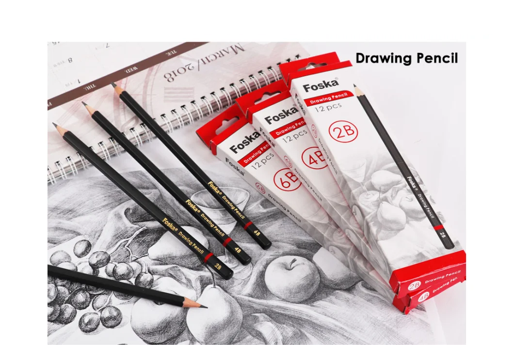 Pack of 12 Professional Quality Sketch Drawing 8B Pencils