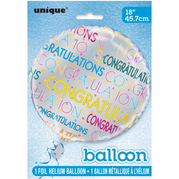 Bright Starburst Congratulations Round Foil Balloon 18"