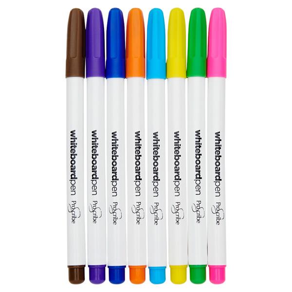 Pack of 8 Assorted Dry Wipe White Board Markers by Pro:scribe