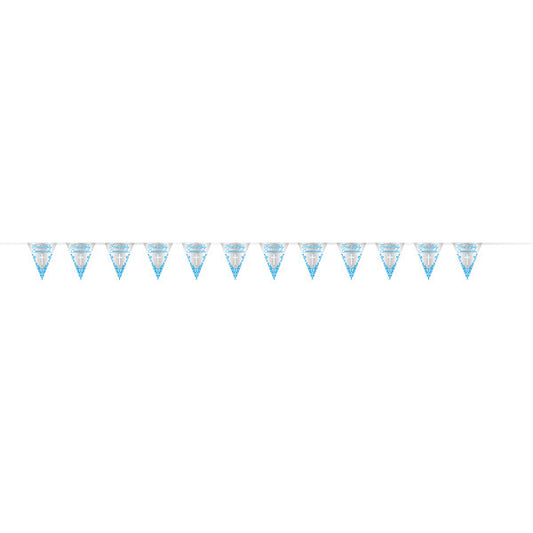 9ft Fancy Blue Cross First Holy Communion Foil Flag Banner