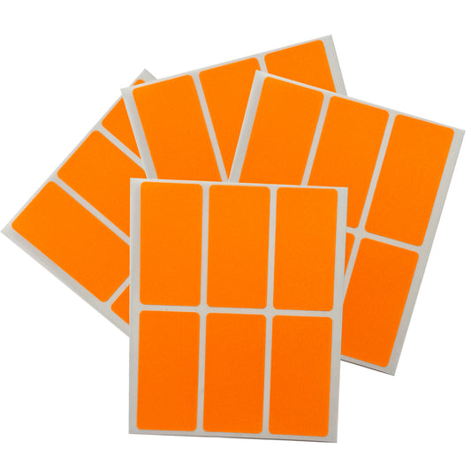 Pack of 24 Fluorescent Orange 25x50mm Rectangular Labels - Adhesive Stickers