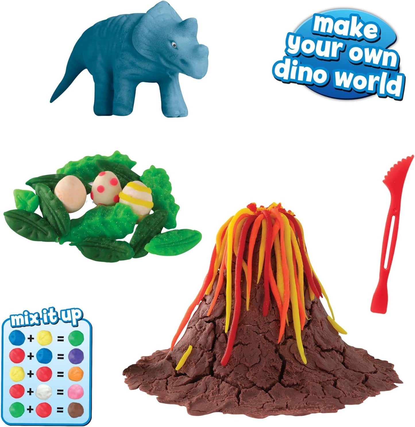 Make Your Own Dino Would 16 Piece Dough Set