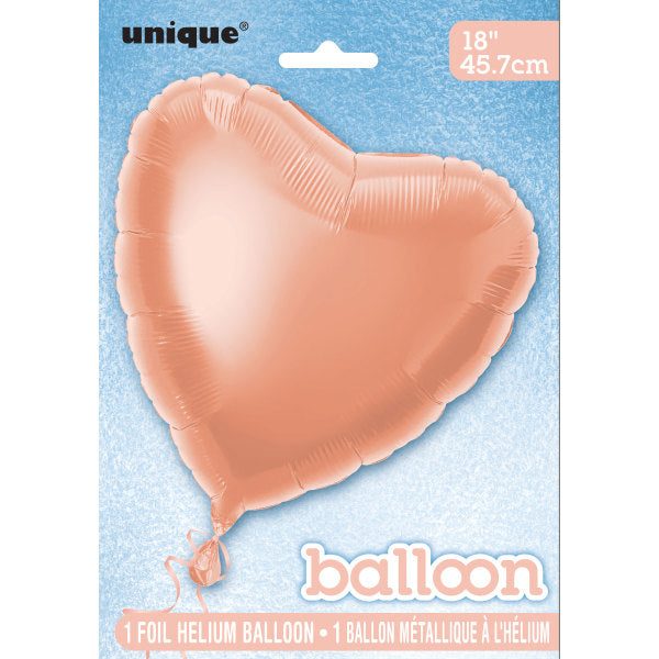 Rose Gold Heart Foil Balloon 18"