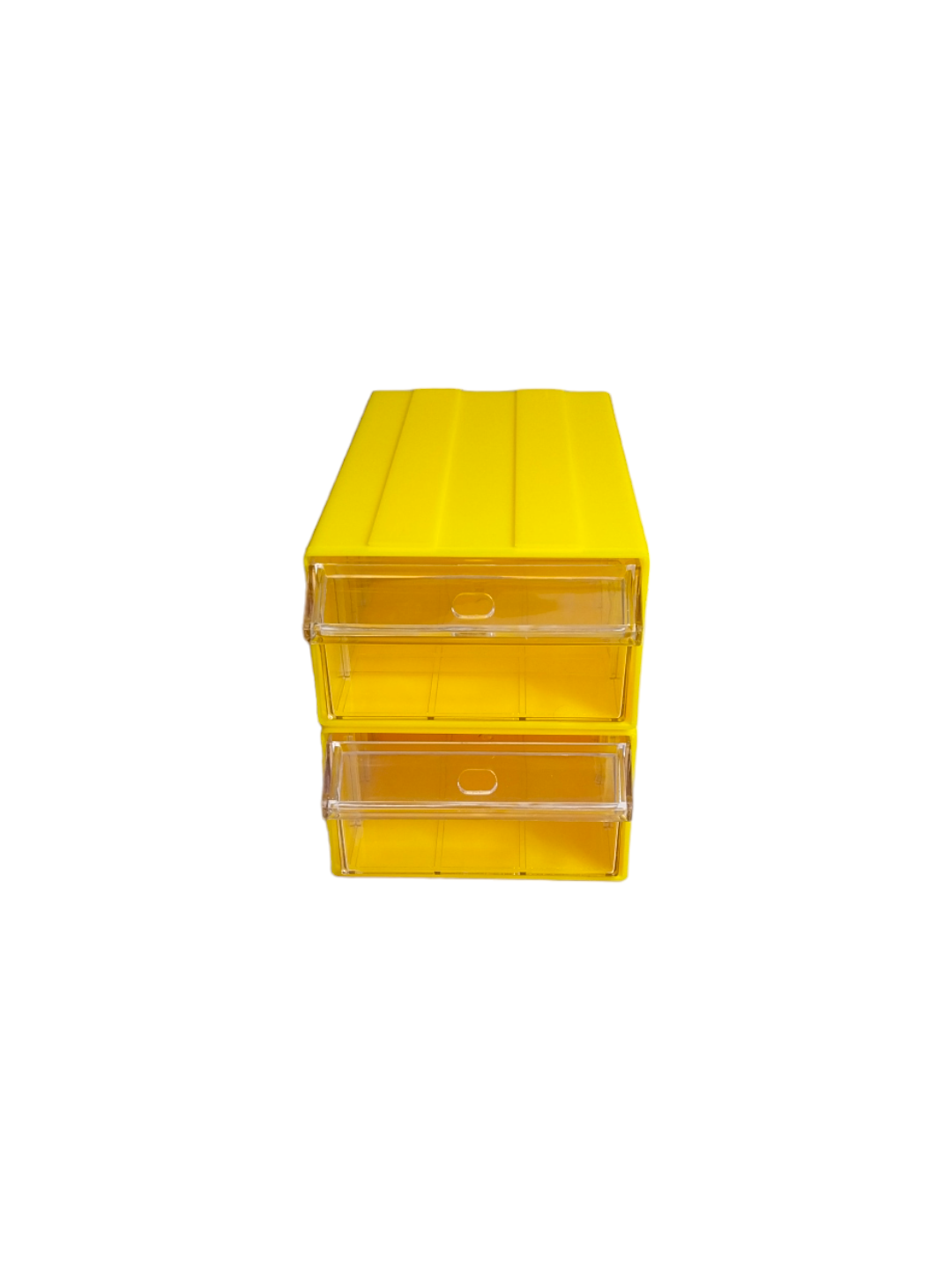 Yellow Stackable Plastic Storage Drawers L242xW130xH76mm with Removable Compartments