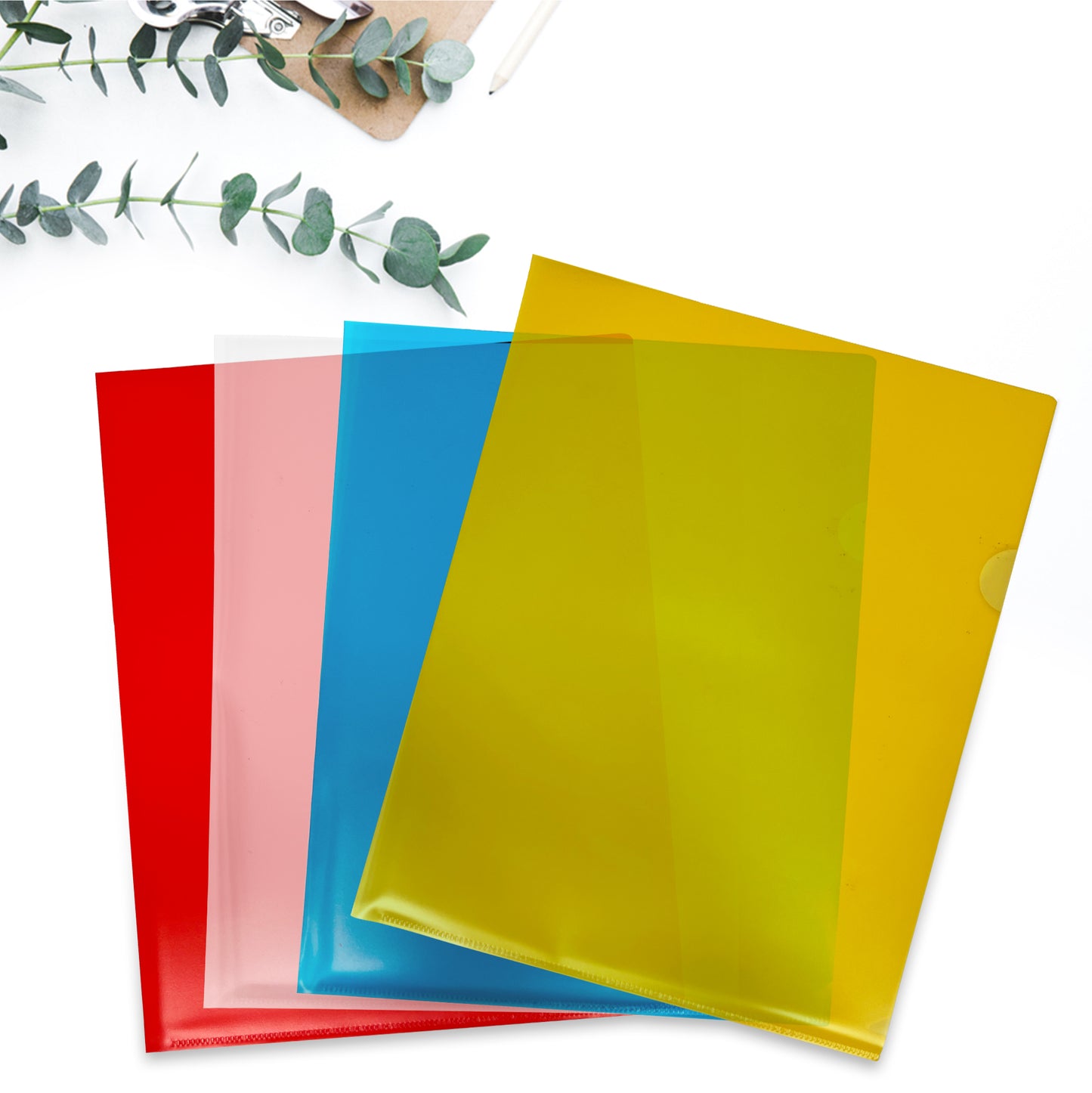 Pack of 25 A4 Yellow L Shaped Open Top and Side Report File Folders