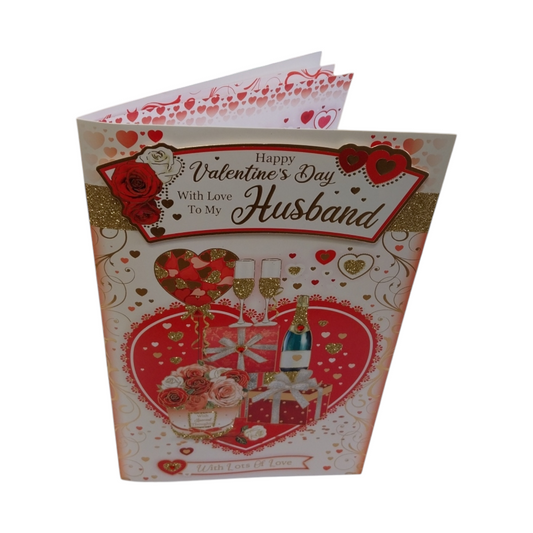 For Husband Red Heart Design Valentine's Day Boxed Card