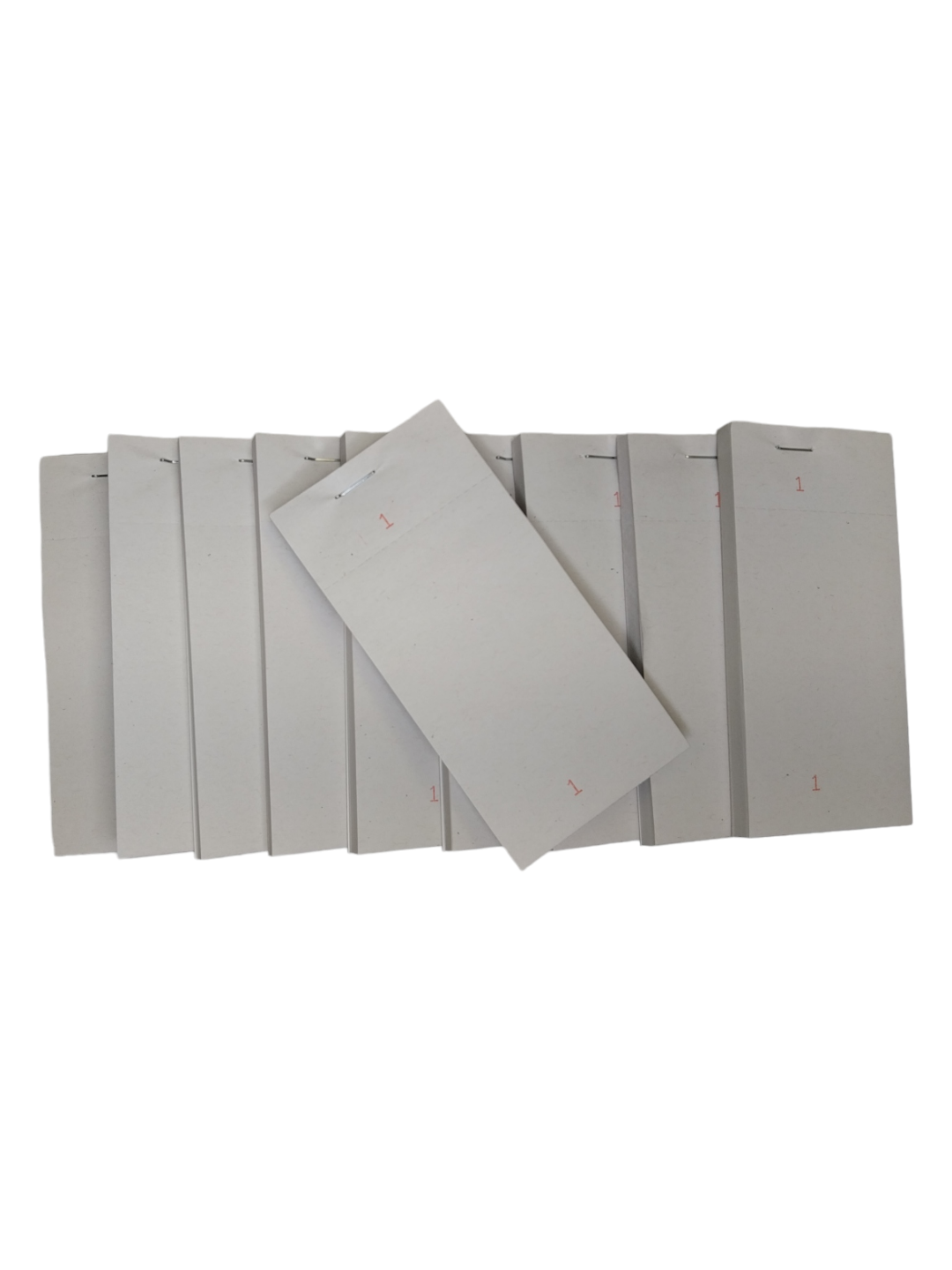 Pack of 10 63mm x 127mm Plain White Numbered Service Pads