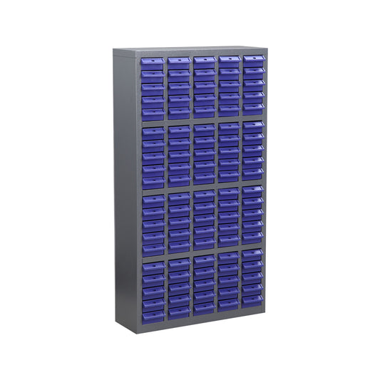 Blue 100 Drawers Parts Cabinet Storage Unit