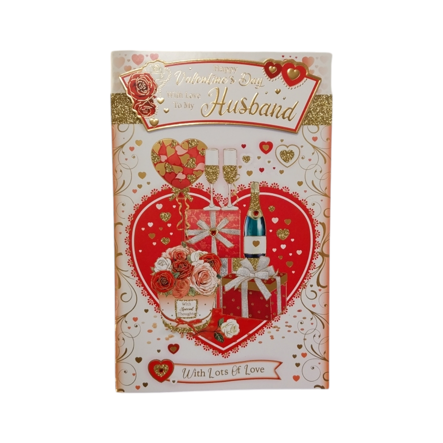 For Husband Red Heart Design Valentine's Day Boxed Card