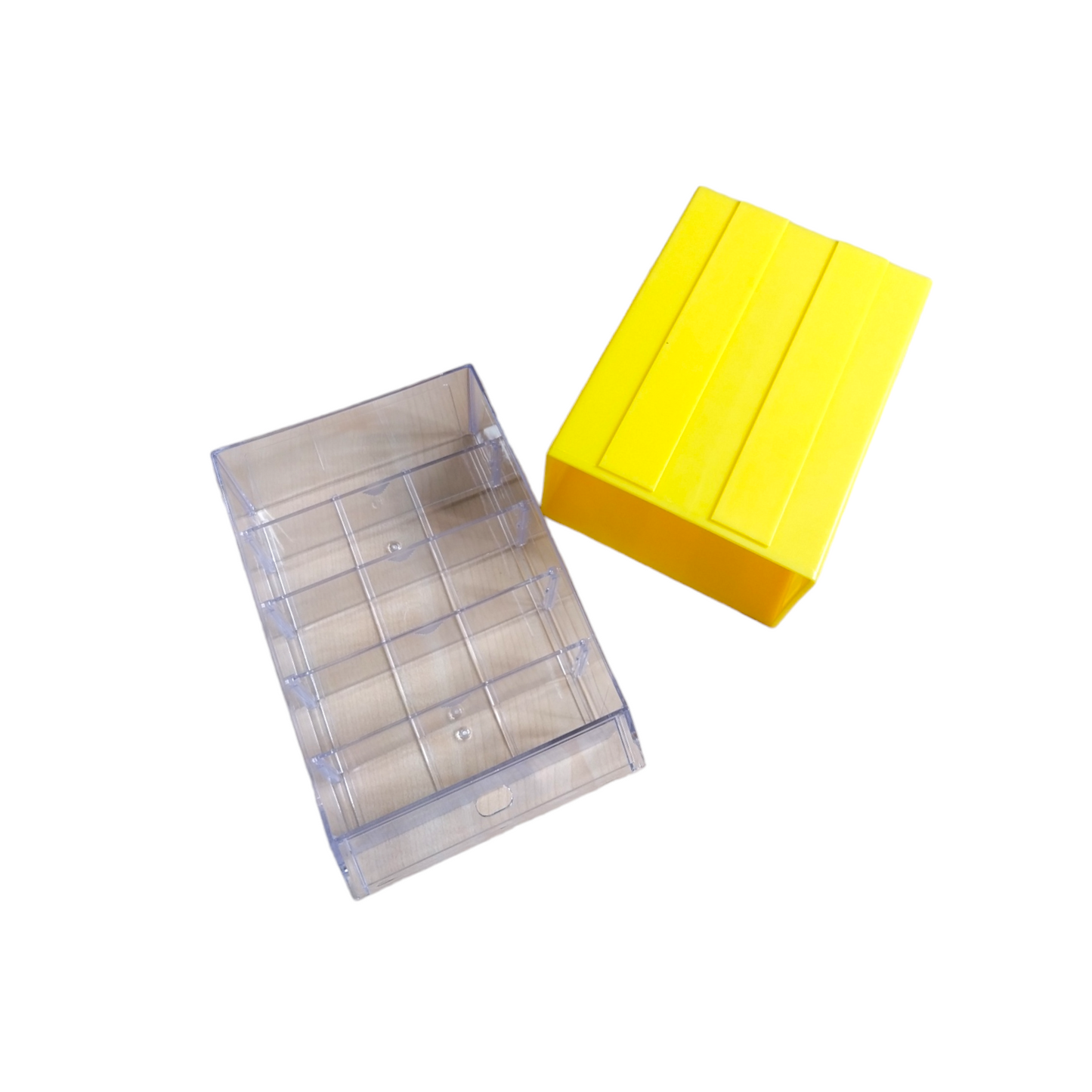 Yellow Stackable Plastic Storage Drawers L203xW135xH79mm with Removable Compartments