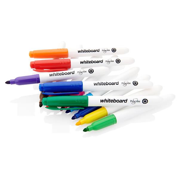 Pack of 8 Assorted White Board Marker Pens by Pro:scribe