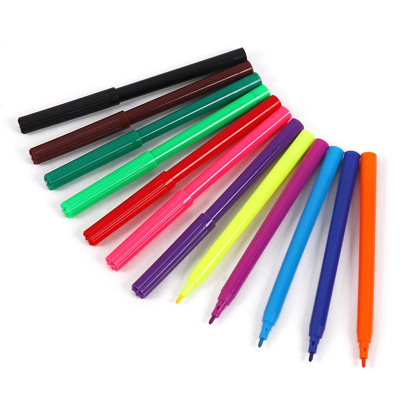 Pack of 12 Assorted Water Colour Felt Tip Pens