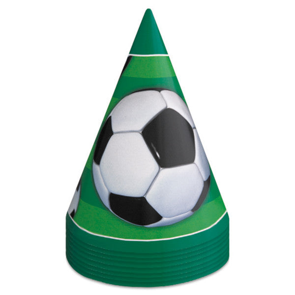 Pack of 8 3D Football Soccer Party Hats