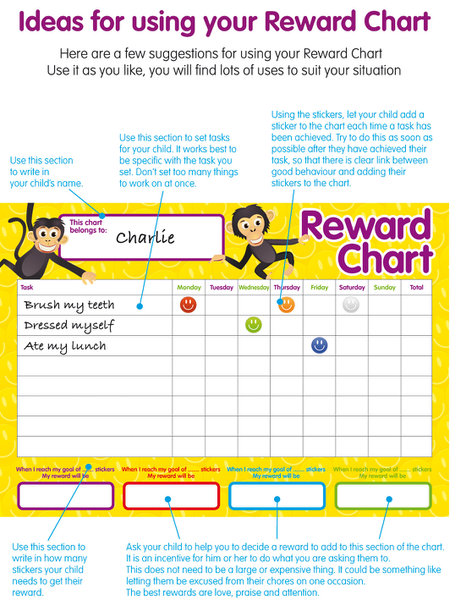 Pack of 4 Reward Chart with 252 Stickers