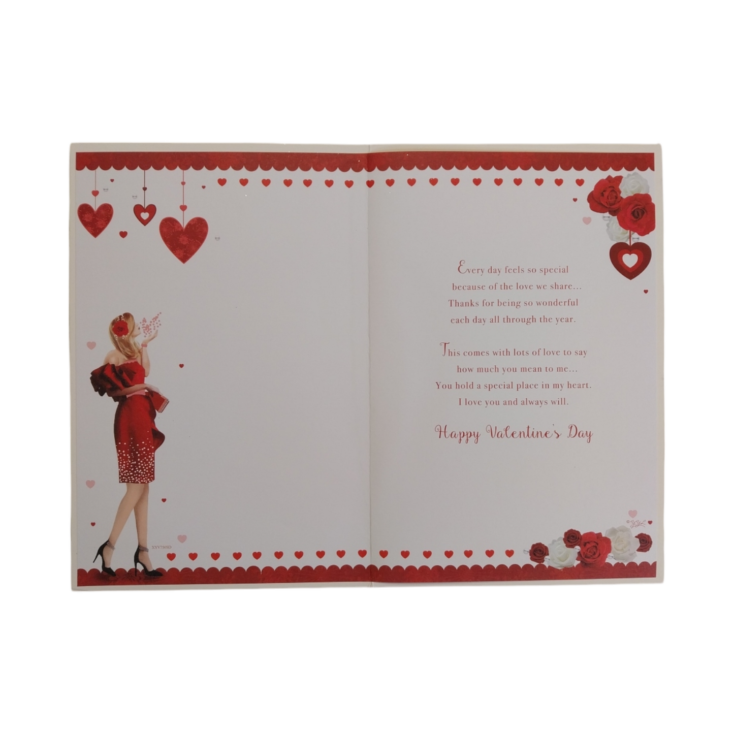 Especially For You Woman In Red Gown Design Valentine's Day Card