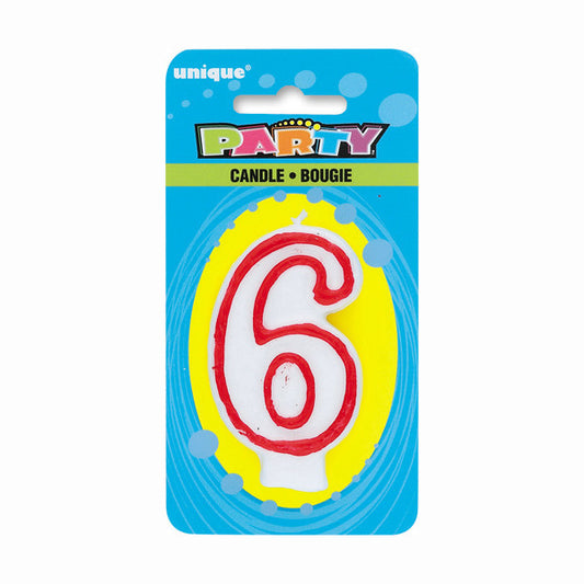 Number 6 Deluxe Birthday Candle