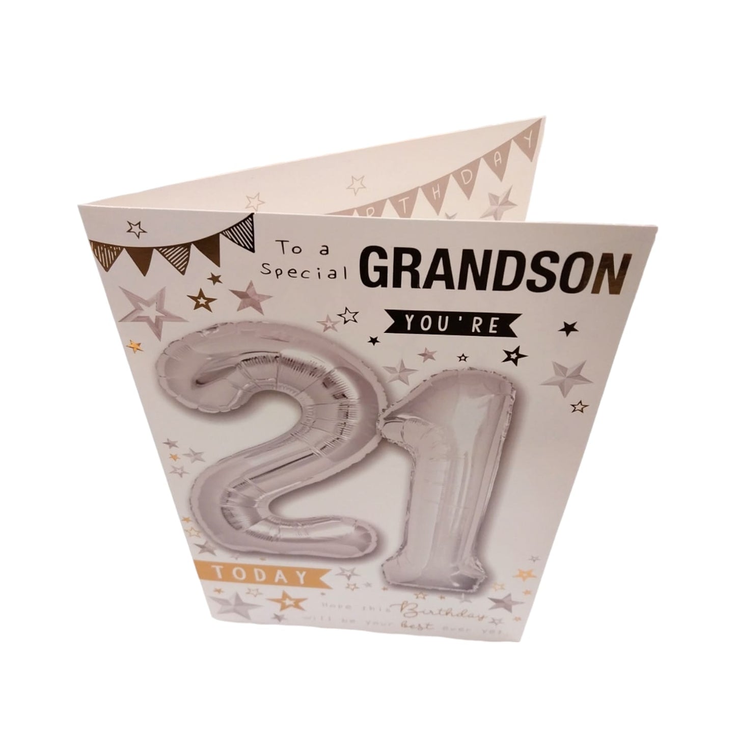 To A Special Grandson You're 21 Balloon Boutique Greeting Card