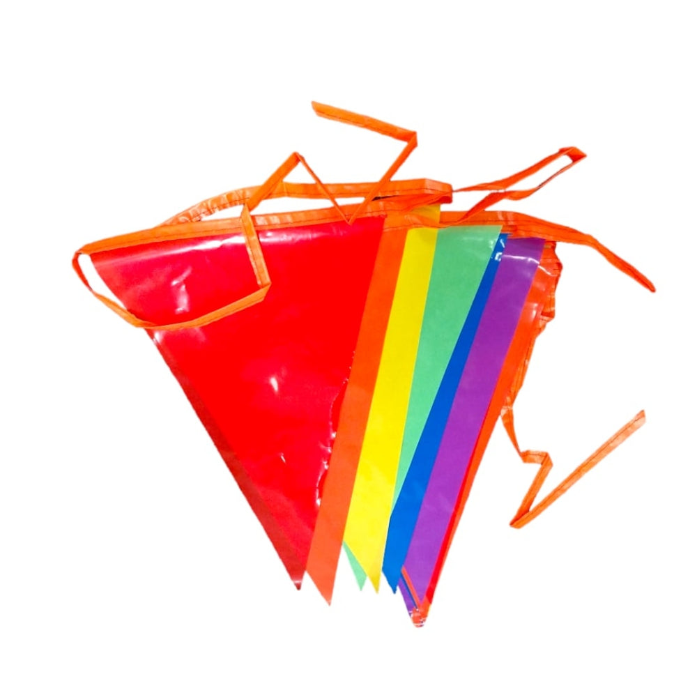 Multicolour Bunting with Orange String 10m with 20 Pennants