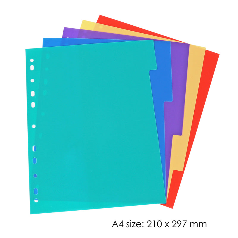 A4 5 Part Plastic Index Dividers