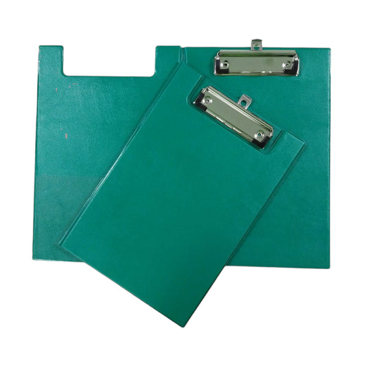 A5 Green Foldover Clipboard with Pen Holder