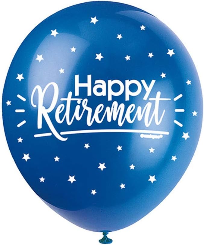 Pack of 5 Happy Retirement 12" Latex Balloons