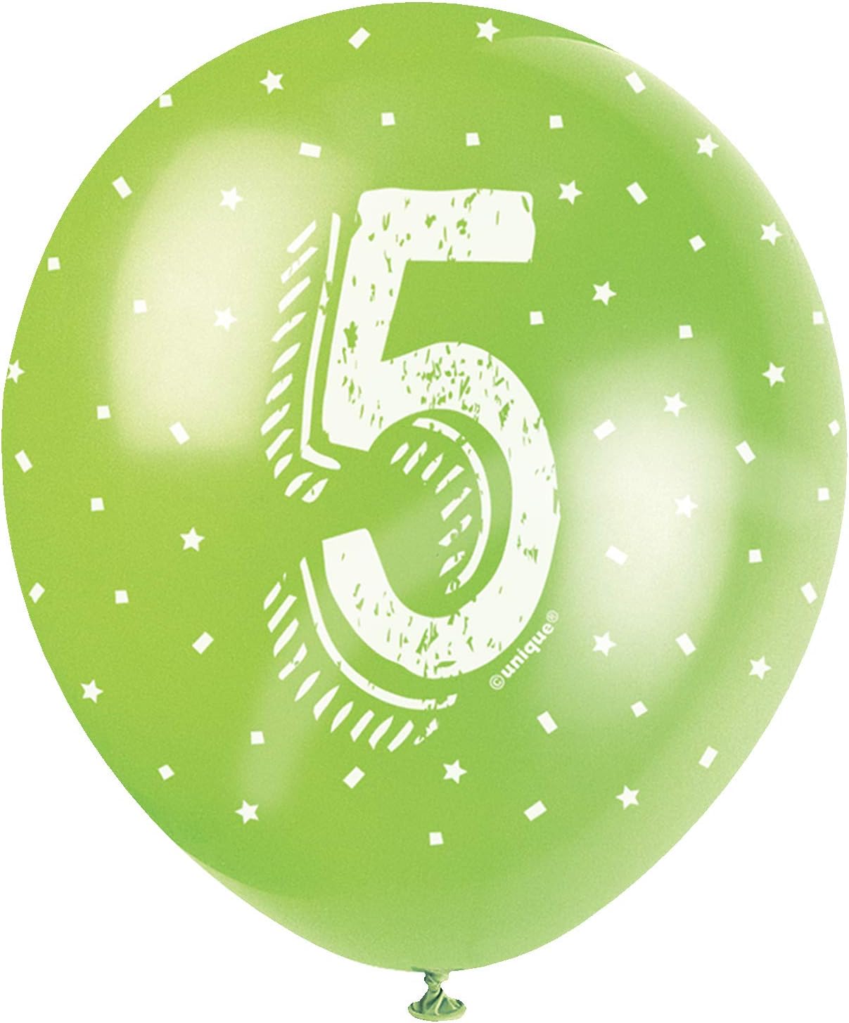 Pack of 5 Number 5 12" Latex Balloons