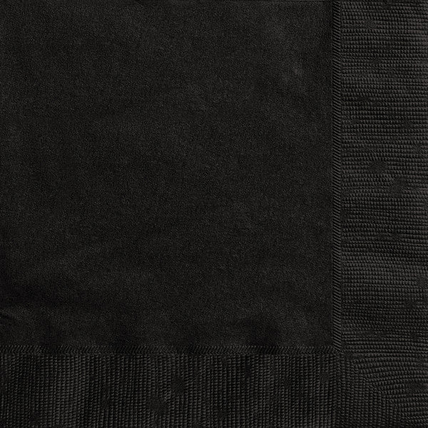 Pack of 20 Midnight Black Solid Beverage Napkins