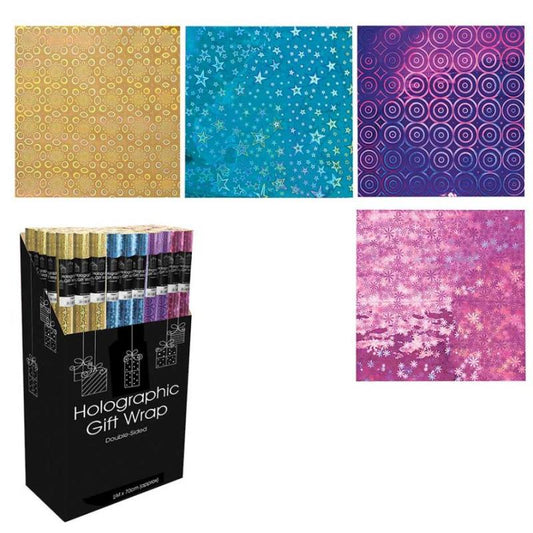 Pack of 10 Roll of Holographic Wrapping Papers 2m x 70cm