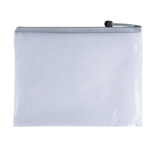 Pack of 12 A5 Grey PVC Mesh Zip Bags