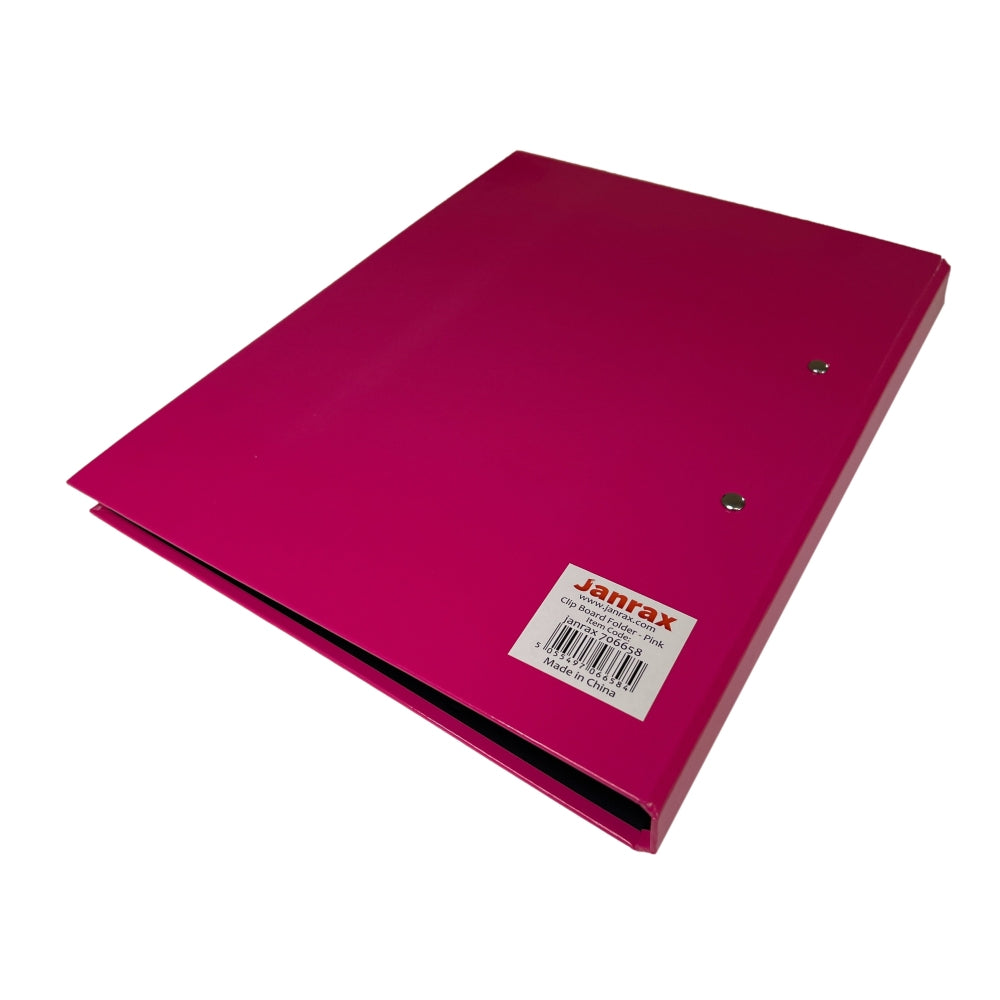 Pink A4 Clipboard Document Clamp File Folder