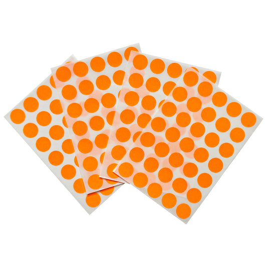 Pack of 140 Fluorescent Orange 13mm Round Labels - Stickers