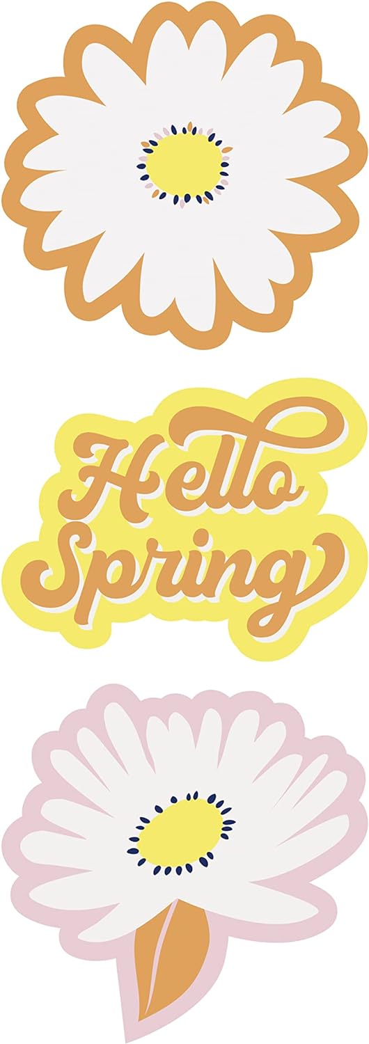 Pack of 3 Spring Daisies Jumbo Vinyl Stickers