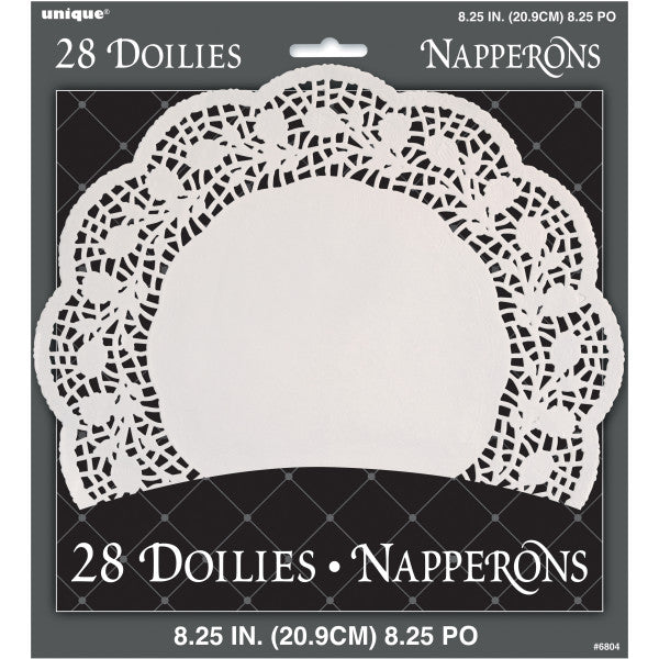 Pack of 28 White 8.25" Doilies