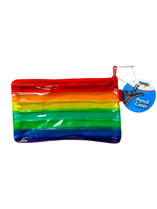 Rainbow Coloured Flat 8x4" Pencil Case