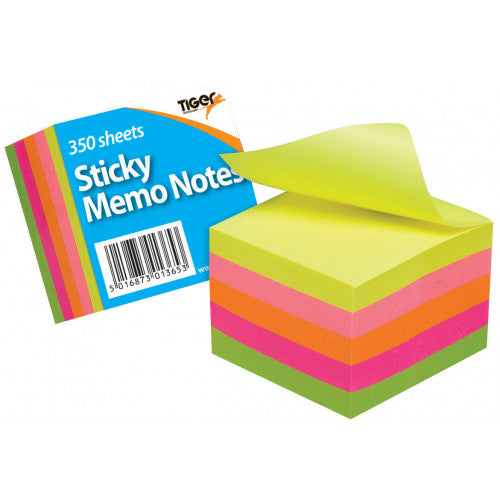 Tiger Neon Block 2x2in Sticky Notes 350 Sheets