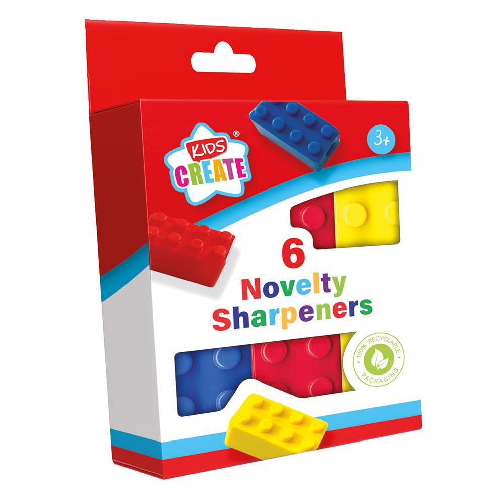 Pack of 6 Novelty Brick Sharpeners