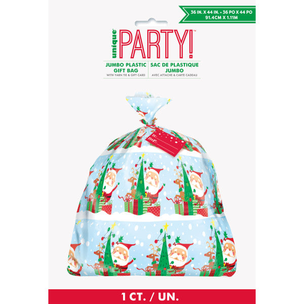 Colorful Santa Jumbo Christmas Gift Bag