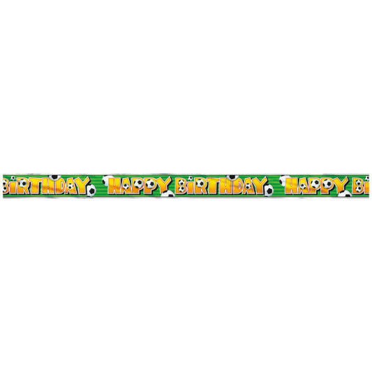 12ft Long Fold Foil 3D Soccer Happy Birthday Banner