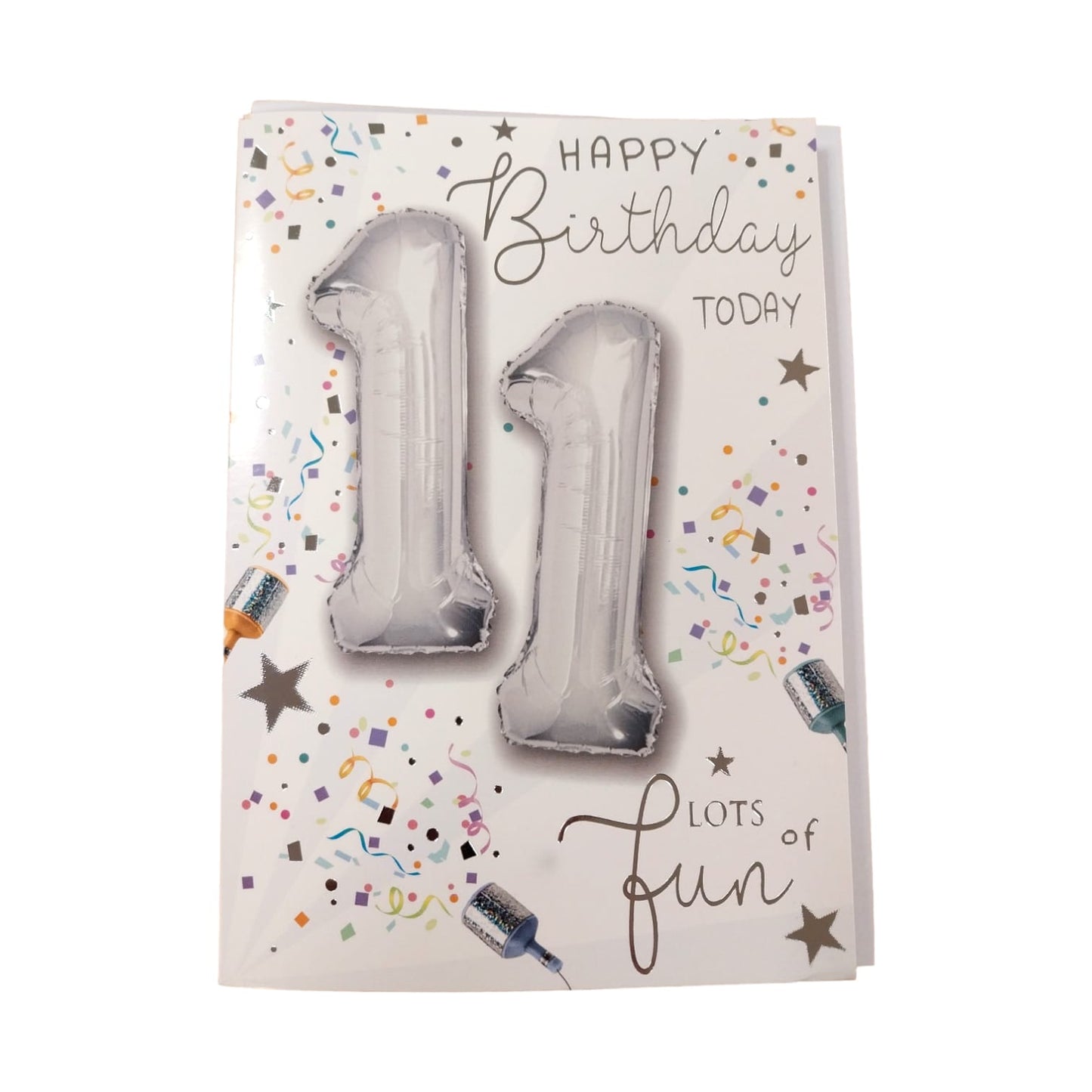 Happy Birthday 11 Today Have fun Balloon Boutique Greeting Card