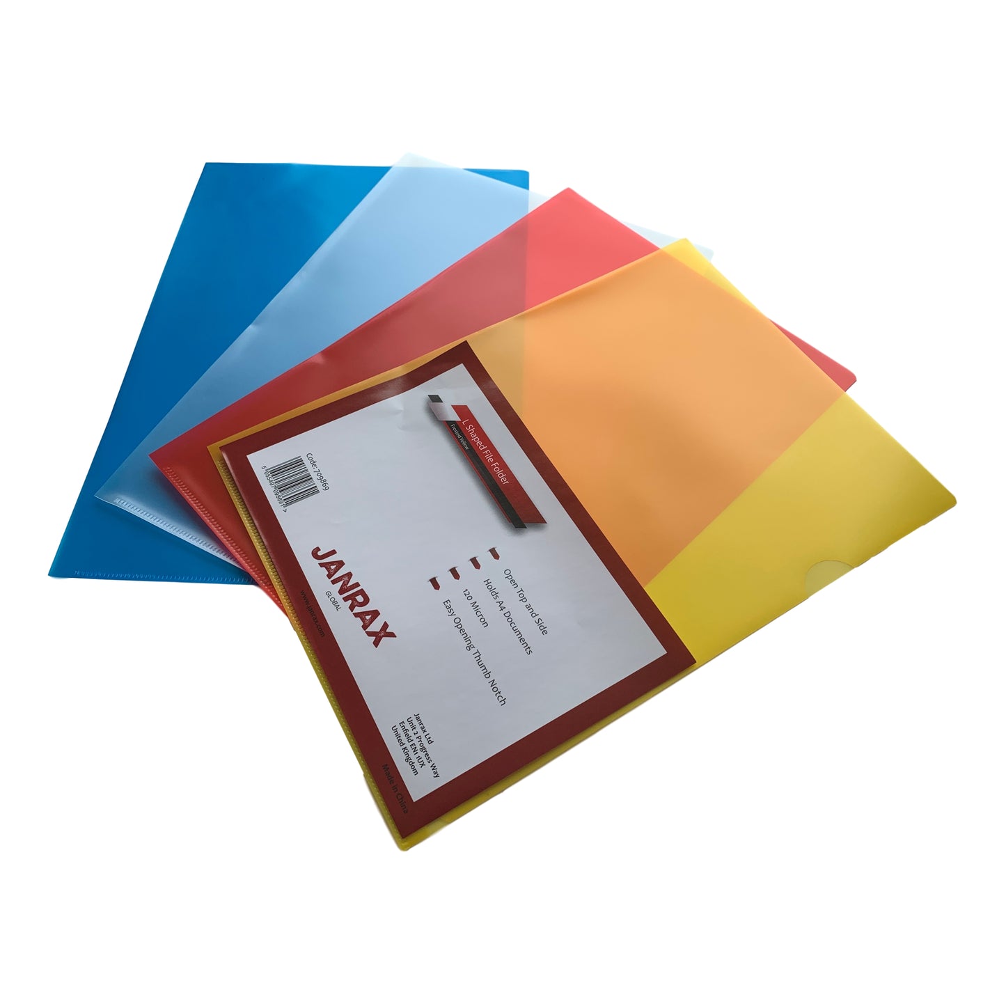 Pack of 25 A4 Blue L Shaped Open Top and Side Report File Folders