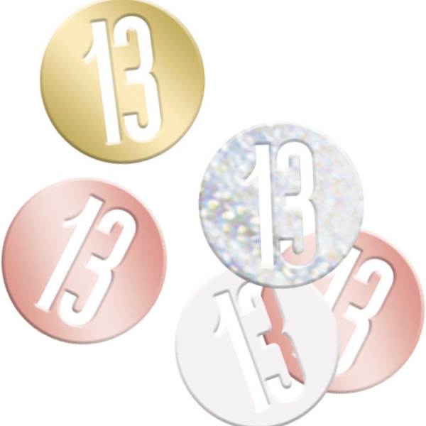 Birthday Rose Gold Glitz Number 13 Confetti 5oz