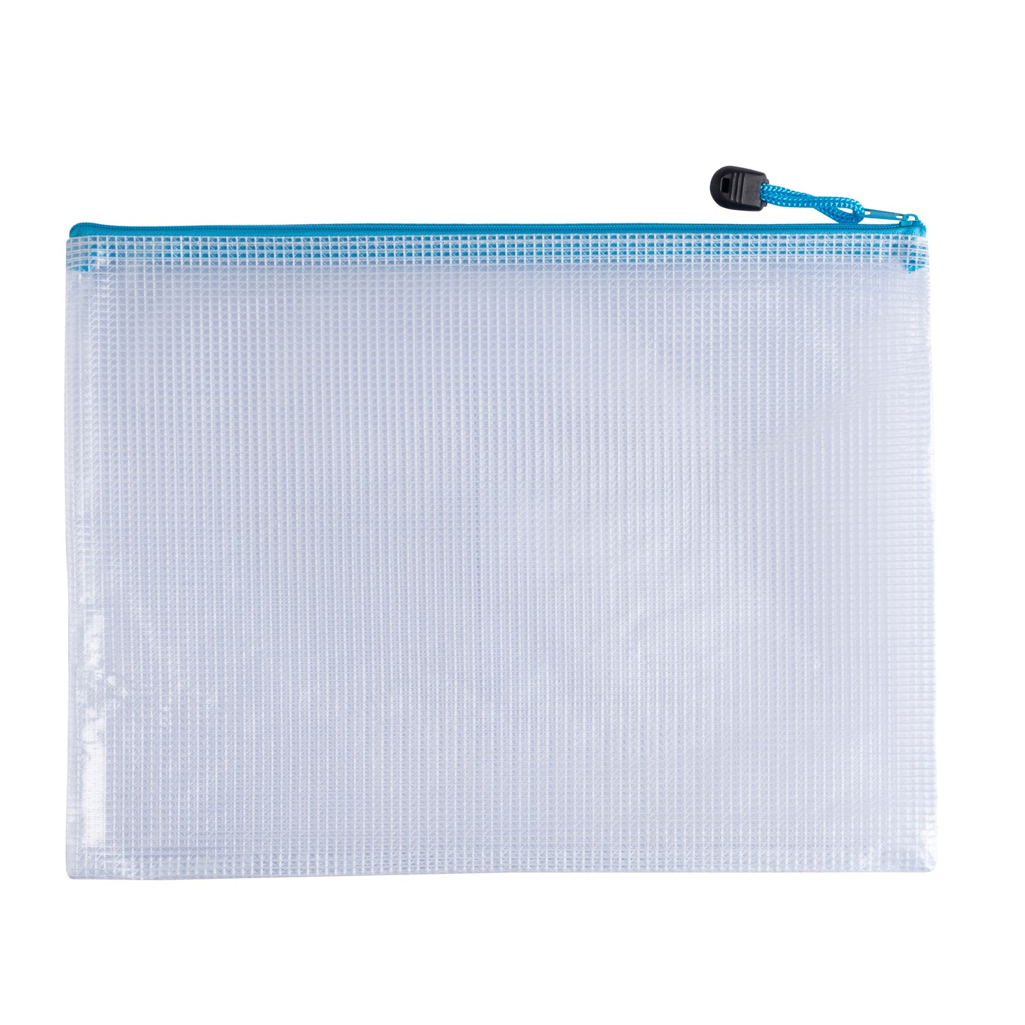 Pack of 12 A5 Light Blue PVC Mesh Zip Bags