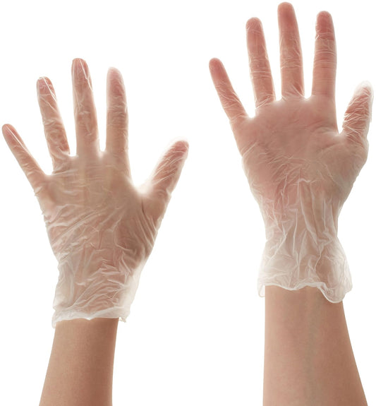 Box of 100 Clear Small Vinyl Gloves Powder Free